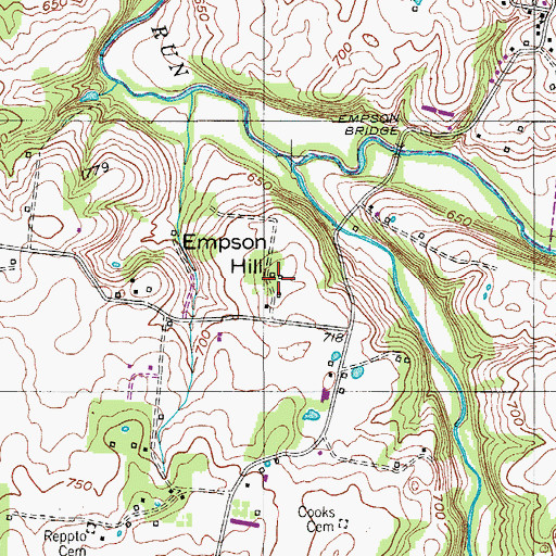 Topographic Map of Empson Hill, TN