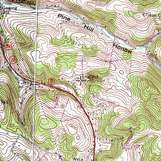 Topographic Map of England Cemetery, TN