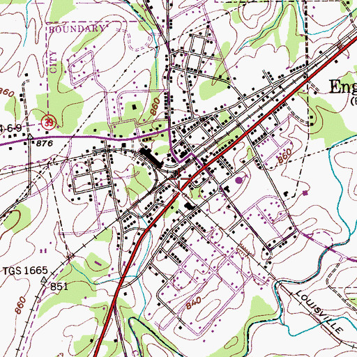 Topographic Map of Englewood, TN