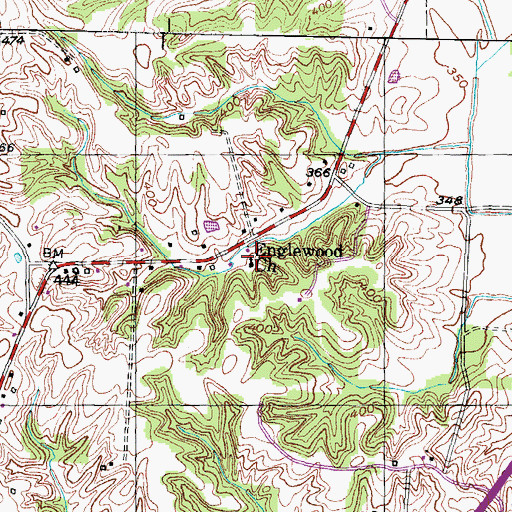 Topographic Map of Englewood Church, TN