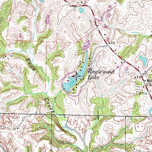 Topographic Map of Englewood Lake, TN