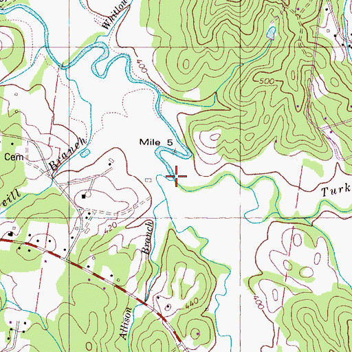 Topographic Map of English Creek, TN