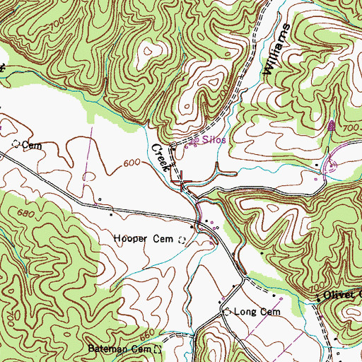 Topographic Map of Ennis Branch, TN