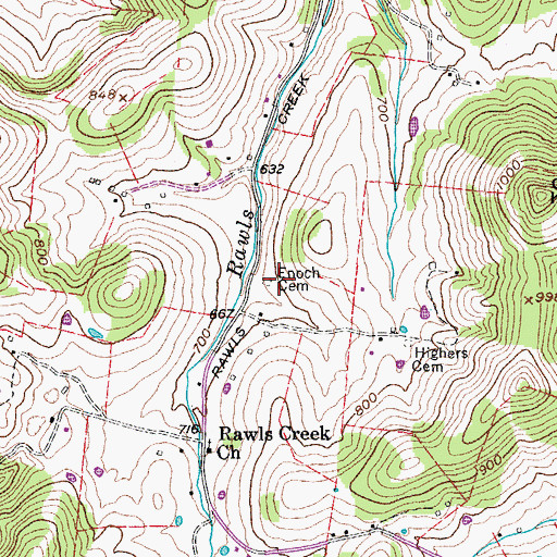 Topographic Map of Enoch Cemetery, TN