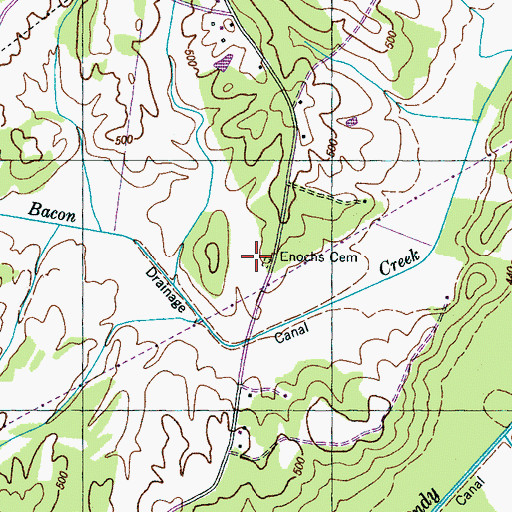 Topographic Map of Enochs Cemetery, TN