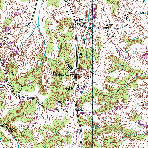 Topographic Map of Enon Church, TN