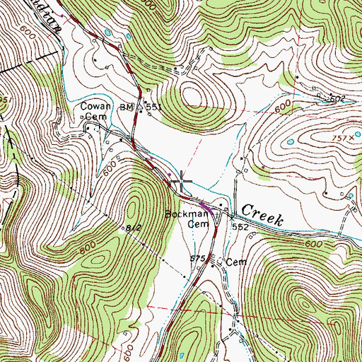 Topographic Map of Ensor Hollow Branch, TN
