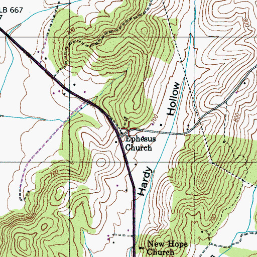 Topographic Map of Ephesus Church, TN