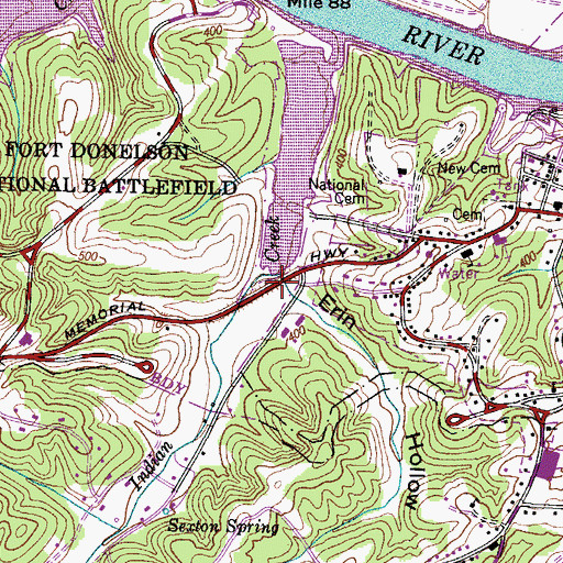 Topographic Map of Erin Hollow, TN