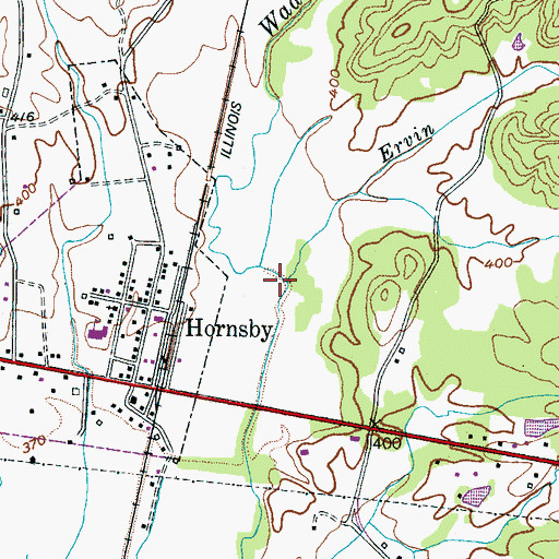 Topographic Map of Ervin Branch, TN