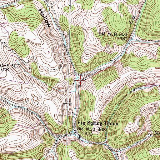 Topographic Map of Estep Hollow, TN