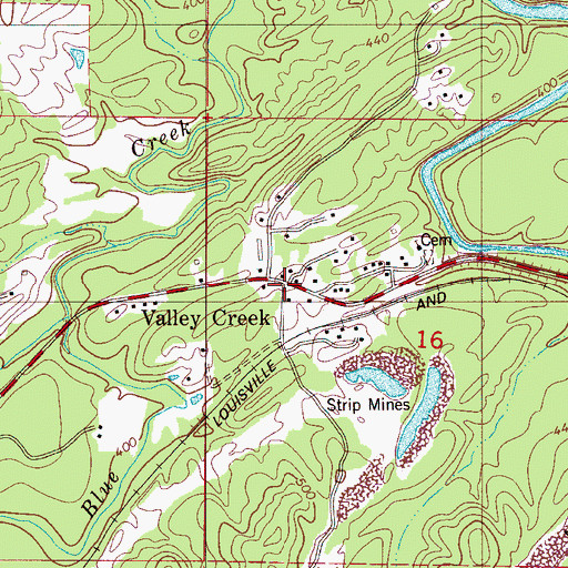 Topographic Map of Valley Creek, AL
