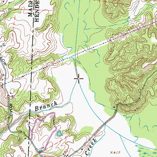 Topographic Map of Eubank Branch, TN