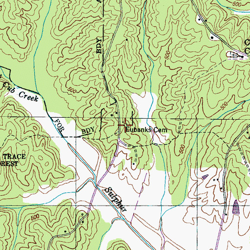 Topographic Map of Eubanks Cemetery, TN