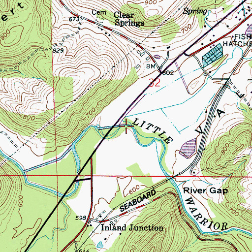 Topographic Map of Valley Creek, AL