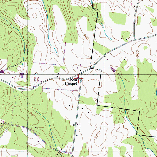 Topographic Map of Eva Chapel, TN