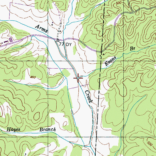 Topographic Map of Evans Branch, TN