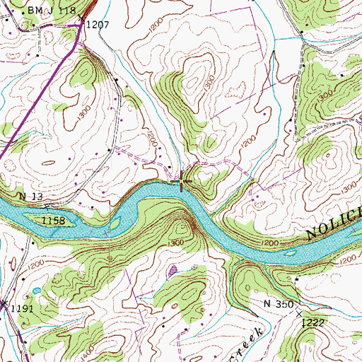 Topographic Map of Evans Valley, TN