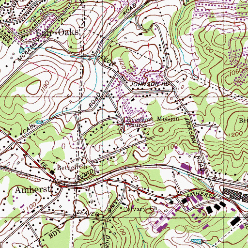 Topographic Map of Everhard Mission Church, TN