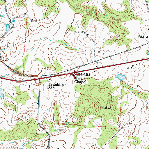 Topographic Map of Ewell Chapel, TN