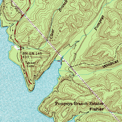 Topographic Map of Factory Hollow, TN