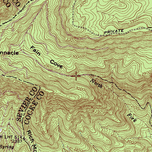 Topographic Map of Fain Cove, TN