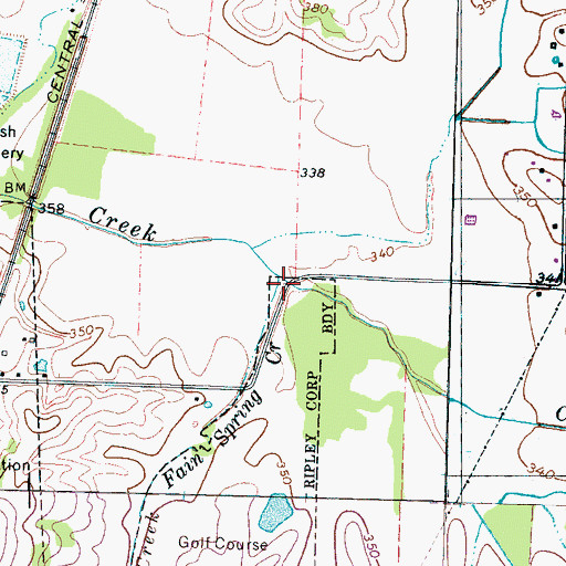 Topographic Map of Fain Spring Creek, TN