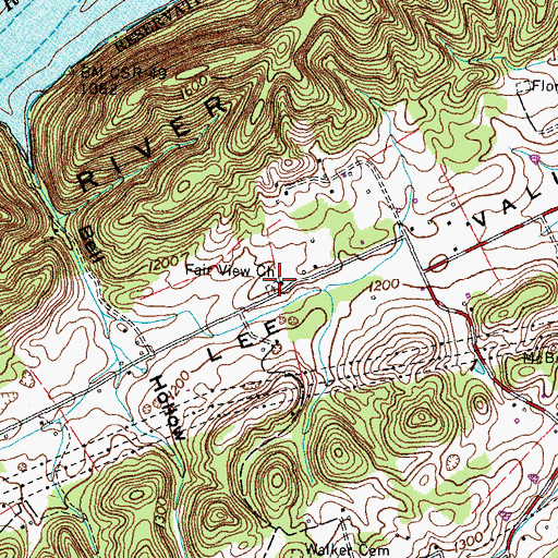 Topographic Map of Fair View Church, TN