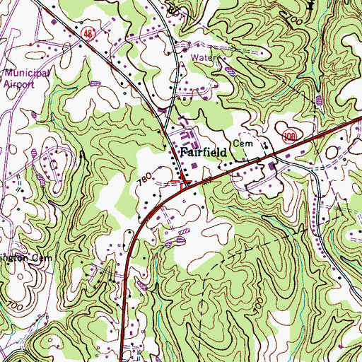 Topographic Map of Fairfield, TN