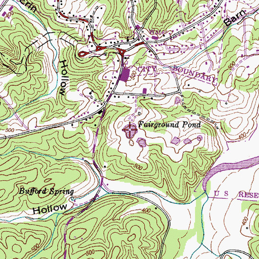 Topographic Map of Fairground Pond, TN