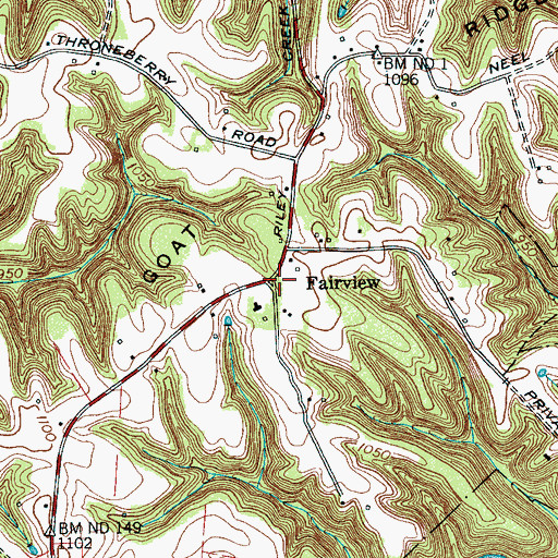 Topographic Map of Fairview, TN