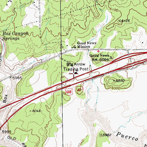 Topographic Map of Big Arrow Trading Post, AZ