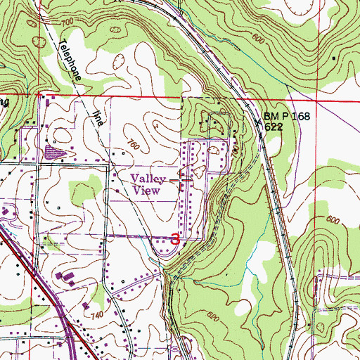 Topographic Map of Valley View, AL