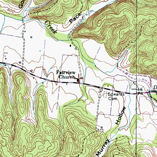 Topographic Map of Fairview Church, TN