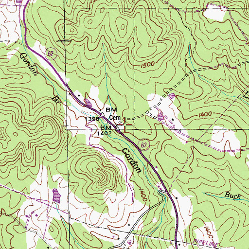 Topographic Map of Fairview Church, TN