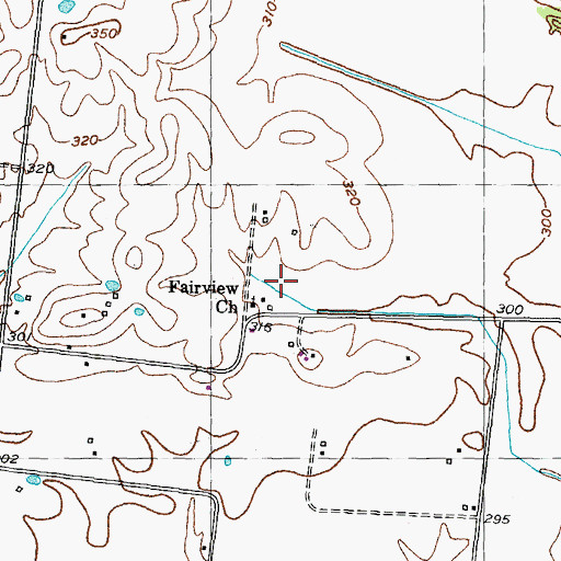 Topographic Map of Fairview Church, TN