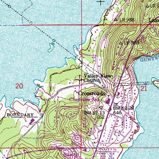 Topographic Map of Valley View Church, AL