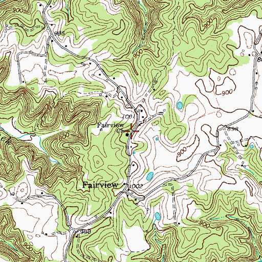 Topographic Map of Fairview Church, TN