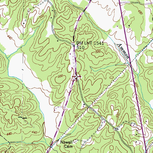 Topographic Map of Fairview School, TN