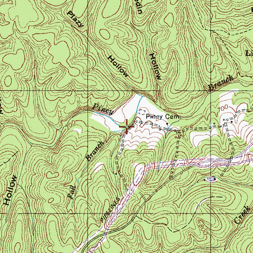 Topographic Map of Fall Branch, TN