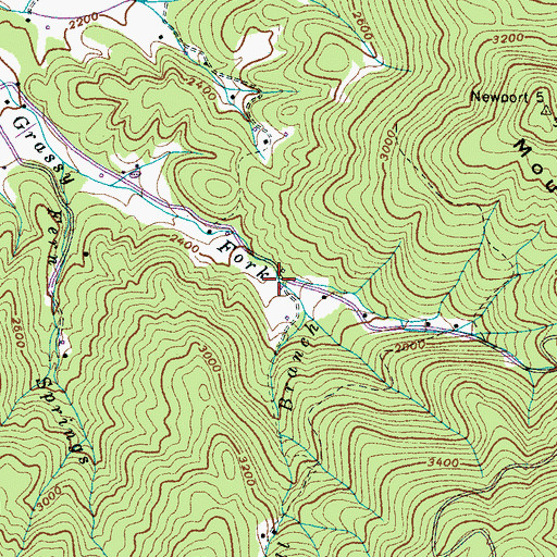 Topographic Map of Fall Branch, TN