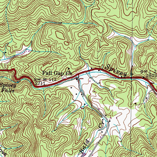 Topographic Map of Fall Gap Church, TN