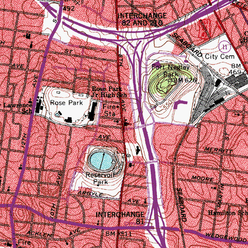Topographic Map of Fall School, TN