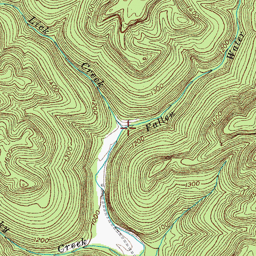 Topographic Map of Fallen Water Creek, TN