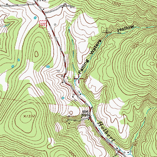 Topographic Map of Falling Waters Hollow, TN