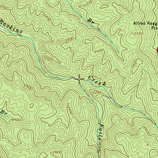 Topographic Map of Falls Branch, TN