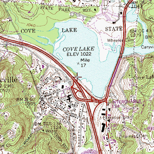 Topographic Map of Falls Creek, TN