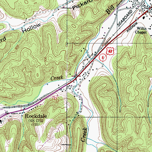 Topographic Map of Falls Creek, TN