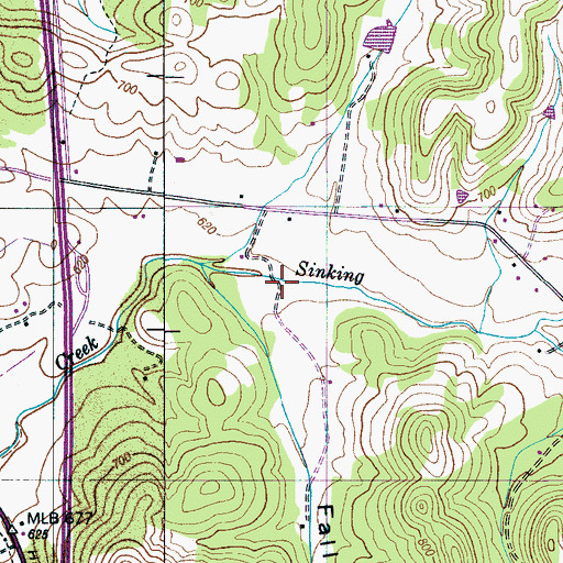 Topographic Map of Falls Hollow, TN
