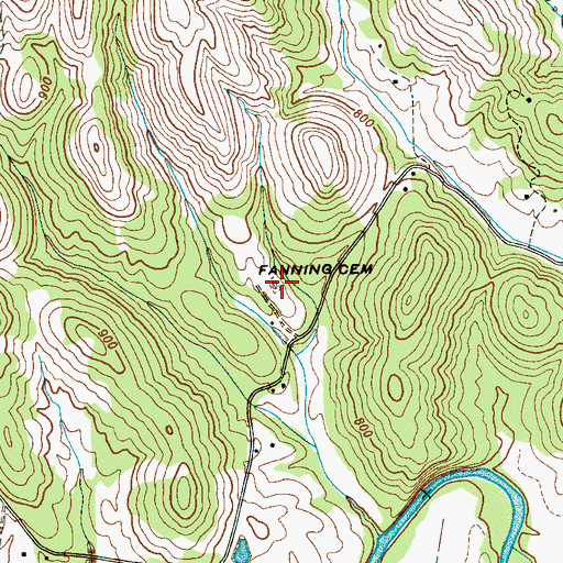Topographic Map of Fanning Cemetery, TN